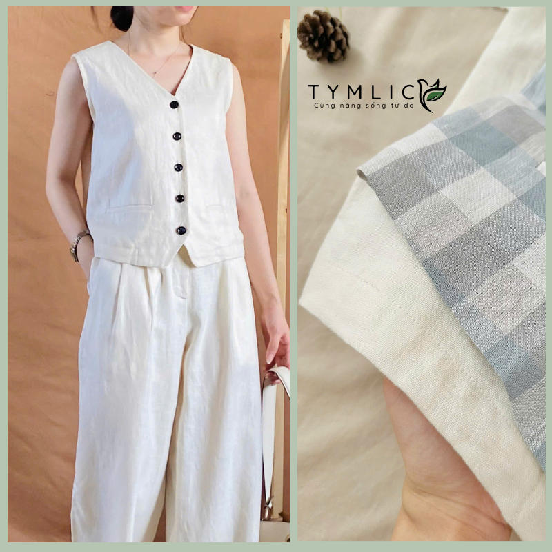 เสื้อกั๊กผ้าลินินแฟชั่นพรีเมี่ยม 2 สี A497 TYMLIC