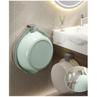 Móc Treo Thau Chậu Nhà Tắm Chất Liệu INOX 304 Dán Tường Siêu Chắc Tặng Kèm Lọ Keo Dán Đa Năng