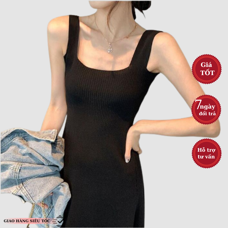 HUNALY ชุดเดรสทูโทนผ้าขนสัตว์คอเหลี่ยมยาวเซ็กซี่สําหรับผู้หญิงสีพื้นเรียบเรียบสไตล์เกาหลี M60 B2-14 