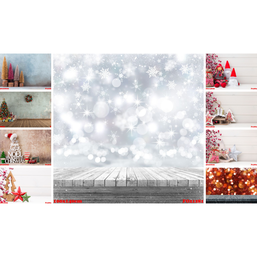 ฉากผ้า 3ง พิมพ์บนมุมผนังแนวตั้งสําหรับถ่ายภาพสินค้าคริสต์มาส สําหรับ21281 <ฟรีตะขอ+กิ๊บแขวน>