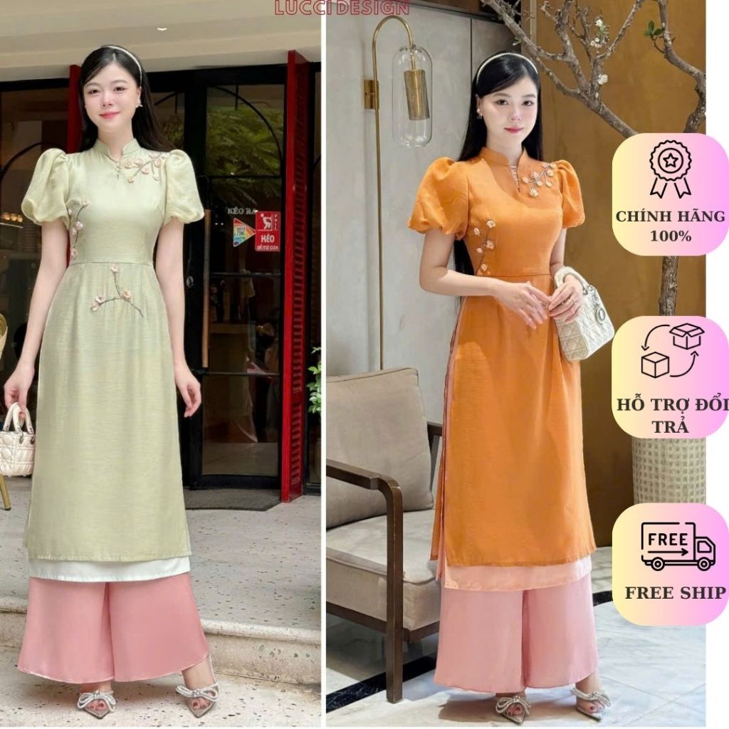 นวัตกรรม ao dai งuoc Dao ผ้าไหม Crep คุณภาพสูง by Lucci.Design