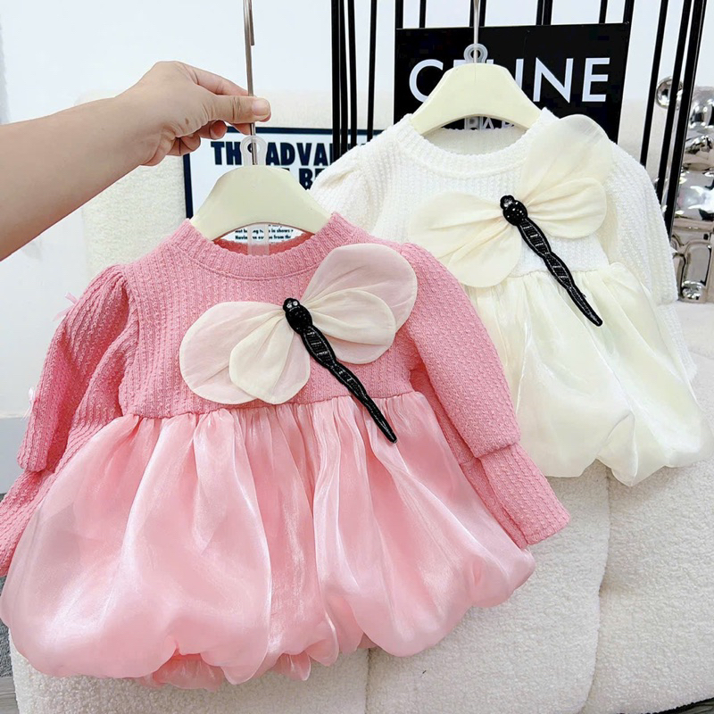 เสื้อเชิ้ตฤดูใบไม้ร่วงฤดูหนาวสุดน่ารักสําหรับเด็กผู้หญิงลายแมลงปอ ง134