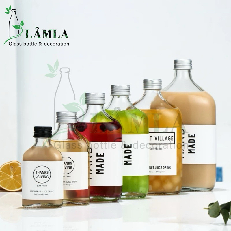 ขวดแก้วแบนคอสูง 50ml - 100ml - 200ml - 250ml 350ml 500ml