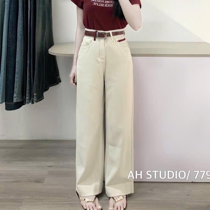 กางเกงทรงตรงสีครีมขลิบแดง 97cm 7794 [AN TAY STORE68