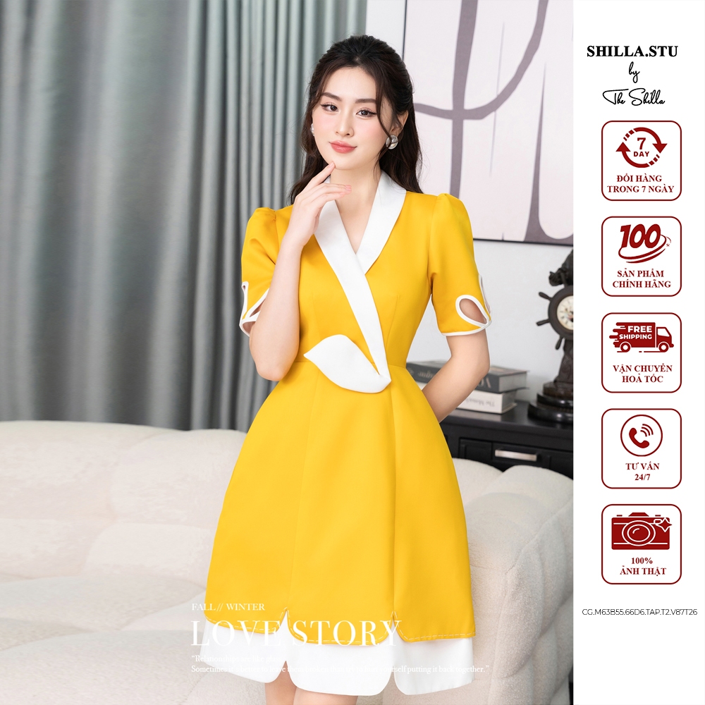 Shilla - CG.M63B55.66D6.TAP.T2 - เดรสคอเต่าสีขาวระดับไฮเอนด์สุดหรู [รูปถ่ายจริง]