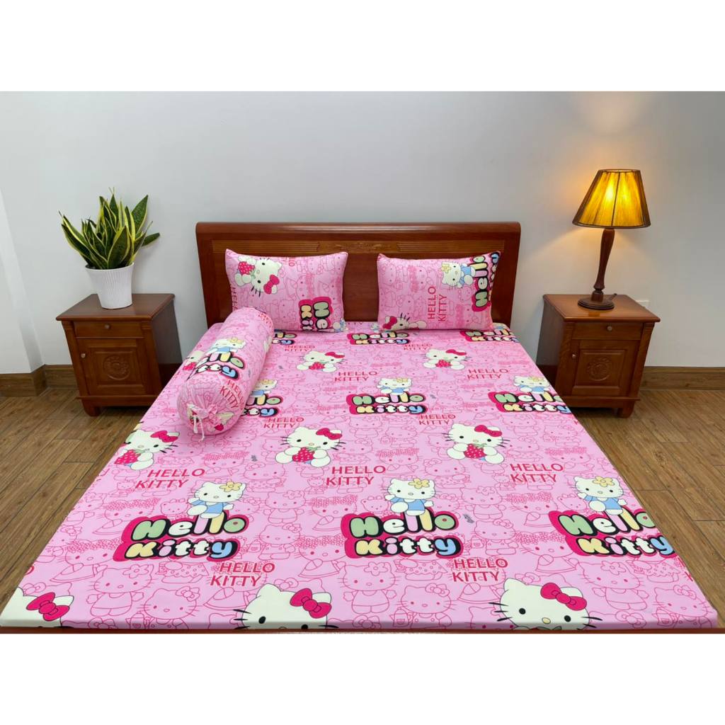 ชุดผ้าปูที่นอนยางยืดเย็น Hello Kitty [4 ITEMS] มี 1 แผ่น ปลอกหมอน 2 ปลอกหมอน [รหัส TT126 MH เครื่องน