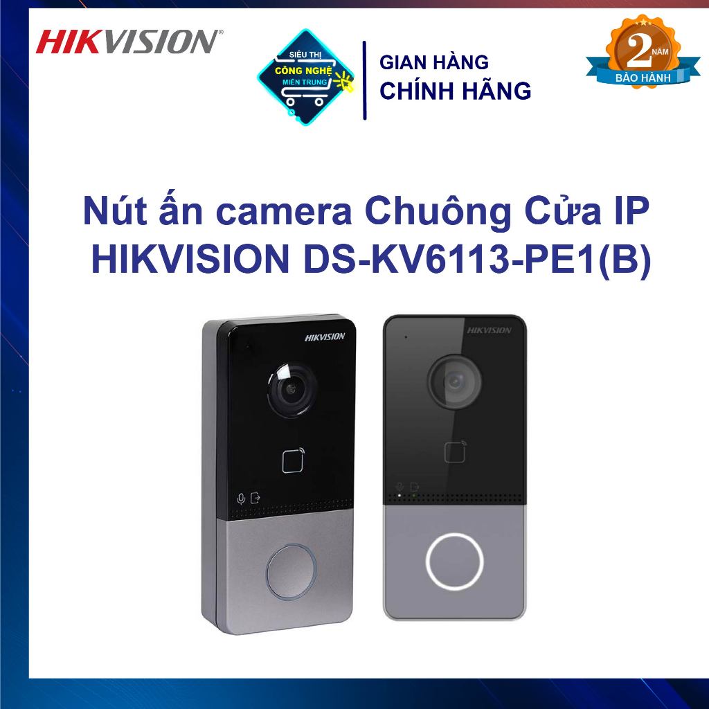 มาตราฐานแท้ HIKVISION DS-KV6113-PE1(B) ปุ่มกล้อง IP Doorbell