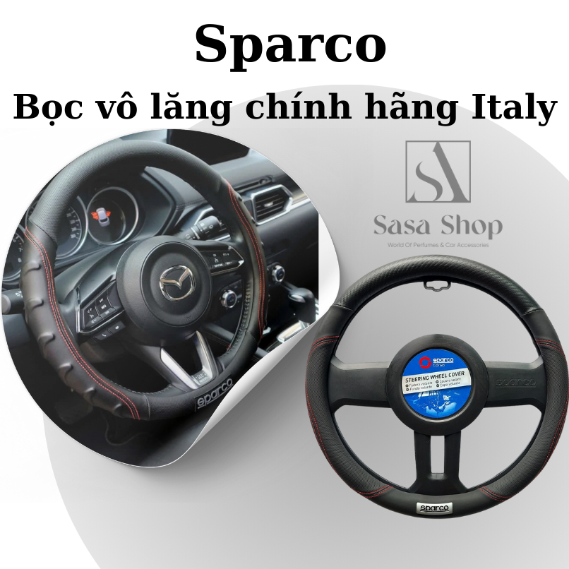 หุ้มพวงมาลัยหนัง - Sparco Italia ของแท้ - ลาย Full Dcut แบบกลมและสี