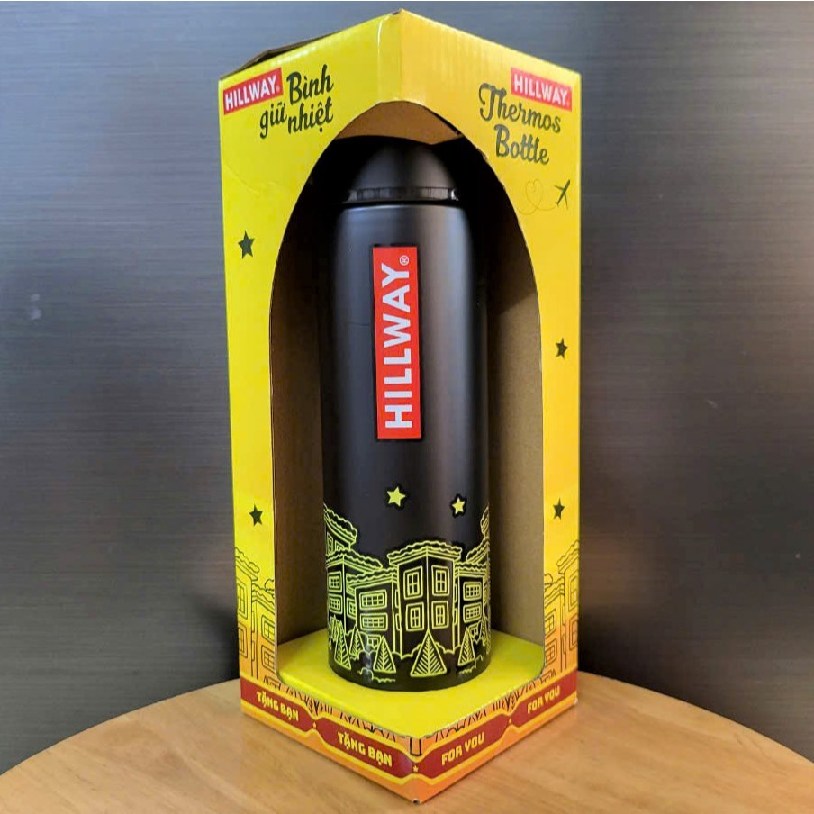 BLACK BOTTLE 480ml - 2-LAYER Stainless Steel 304 HILLWAY THERMALT BOTTLE