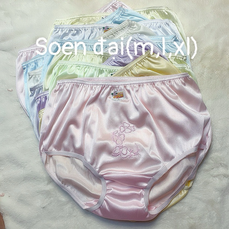 ชุด 6 ชิ้น ชุดชั้นใน สกปรก กางเกงในสตรีวัยกลางคนผ้าไหมเย็น