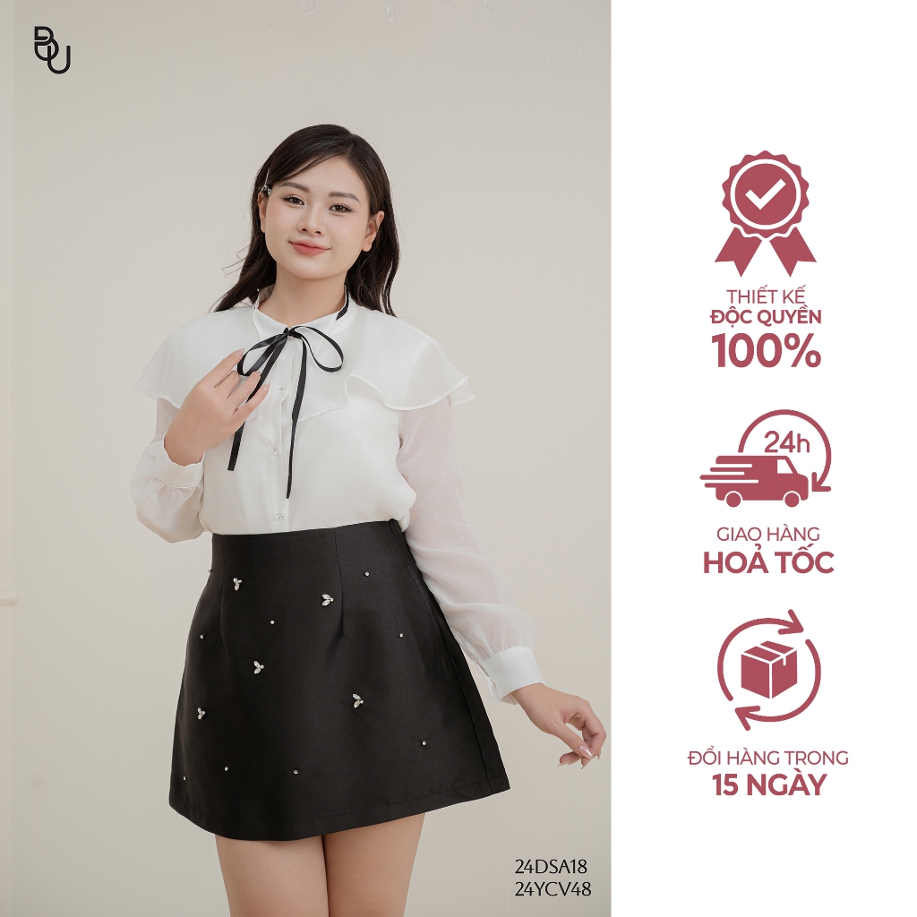 เสื้อคอปกระบาย BIGSIZE – 24DSA18 - [BU Bigsize Young]