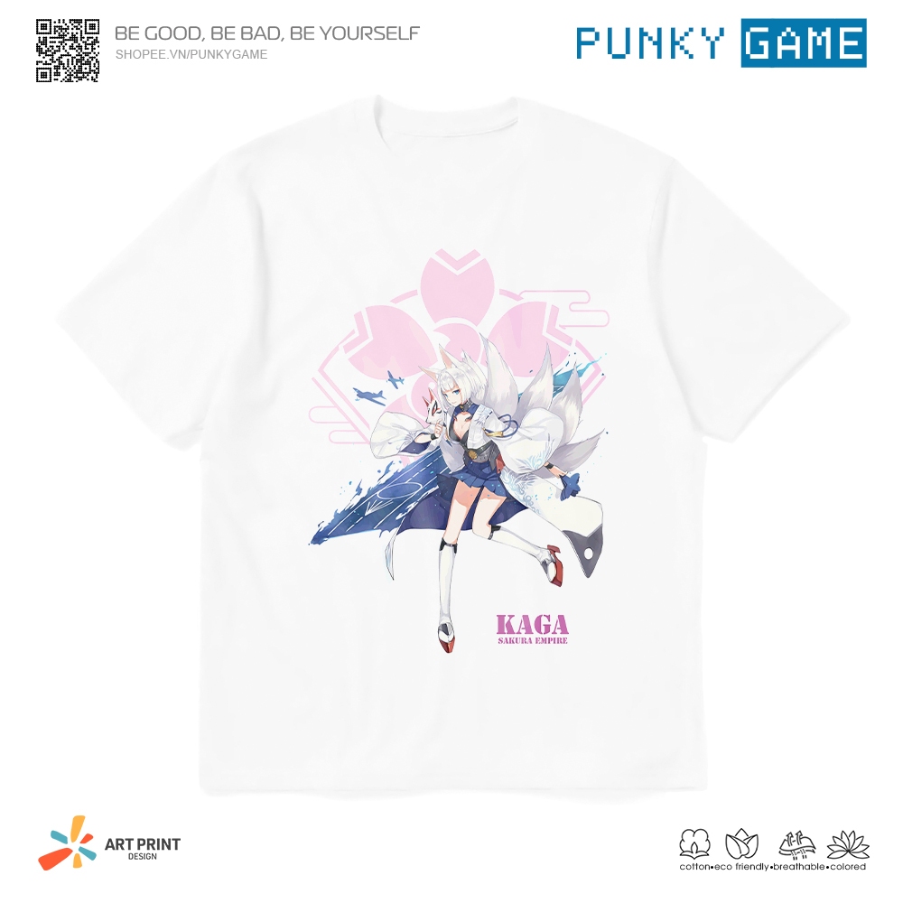 เสื้อยืดแขนสั้น Azur Lane KAGA Cotton 100% สําหรับทุกเพศ