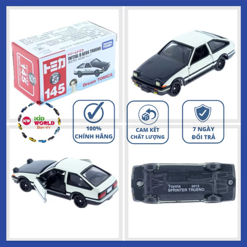 Tomica Box Initial D AE86 รถโมเดล Trueno เบอร์145. สเกล 1:61.