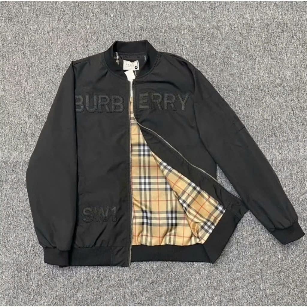เสื้อแจ็คเก็ตปักลายโลโก้ Buberry ลมเชื่อมคุณภาพสูง - เสื้อแจ็คเก็ต BBR 2 ชั้นแบบหนา Ubisex Shape Hot