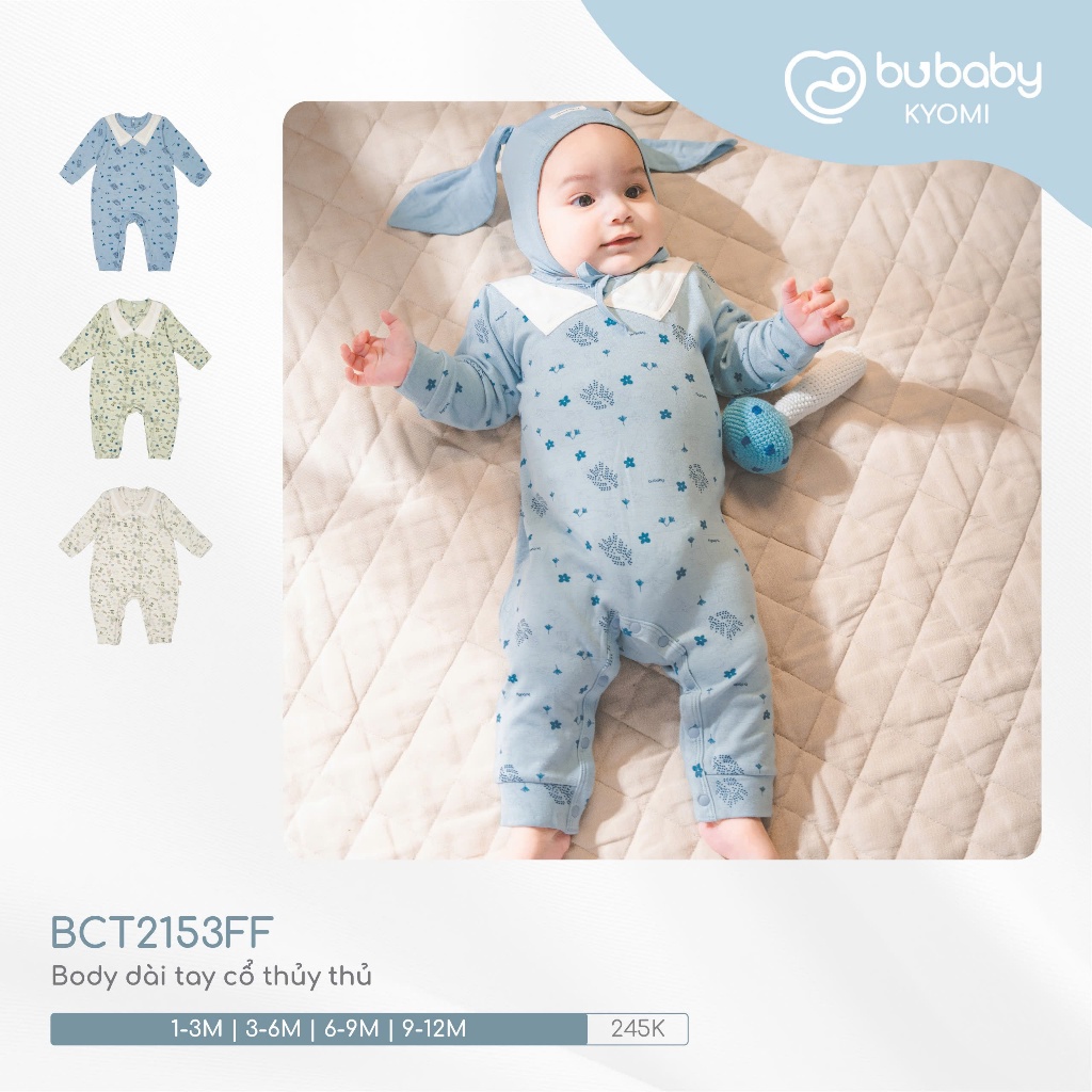 Bu Baby กะลาสีคอปกแขนยาวบอดี้สูททําจากผ้าฝ้ายแท้นุ่มดูดซับ BCT2153FF ร้าน Baby Born