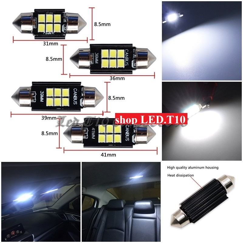 1 หลอดไฟ LED เพดานรถยนต์สว่างเป็นพิเศษ - LED Festoon 6smd 3030