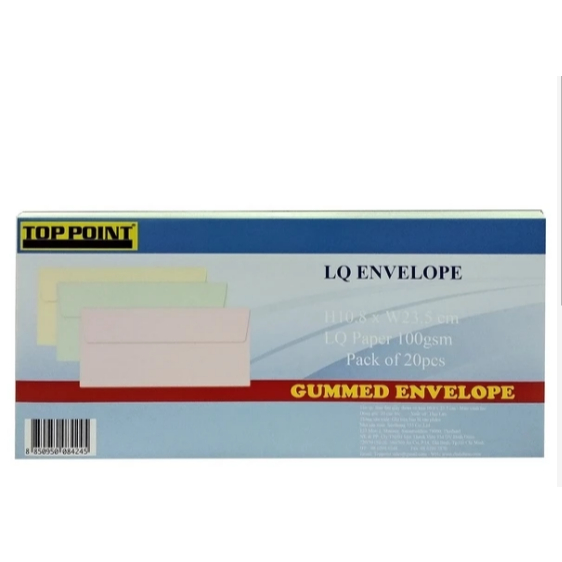 [ TOPPOINT ] LOTS OF 20 PCS - ซองสี Toppoint 11.4x16.2cm, 10.8X23.5 cm - BEAUTIFUL PRODUCTS - QUANTI