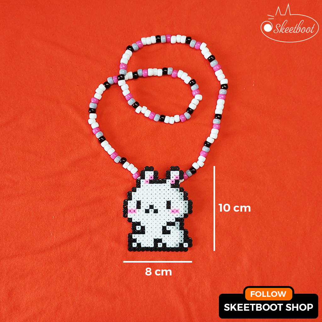 สร้อยคอกานดี้กระต่ายขาว - สร้อยคอลูกกระต่าย - เครื่องประดับ edm festival raver