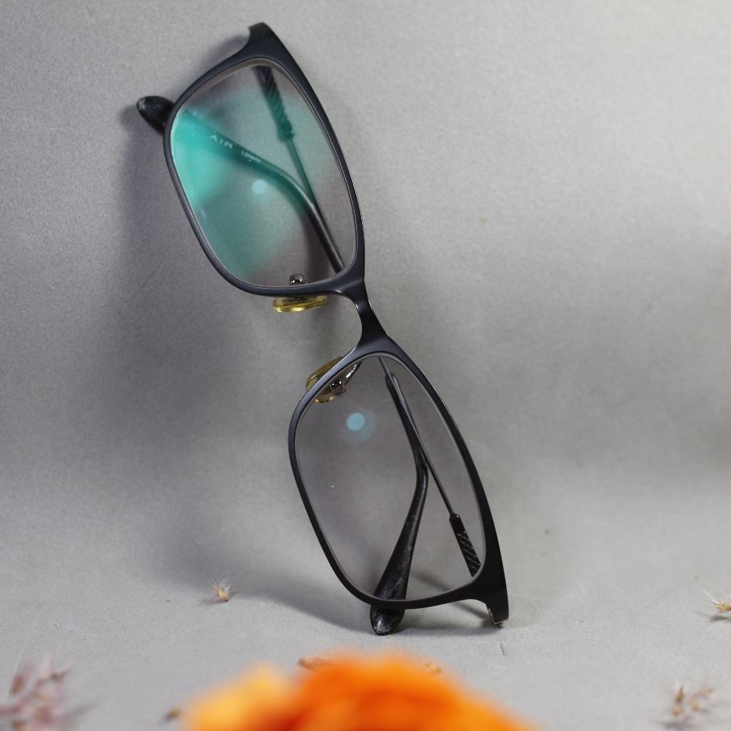 OWNDAYS กรอบแว่นตาทรงสี่เหลี่ยมโลหะ 2 มือของแท้จากญี่ปุ่น - GK021024 บี7