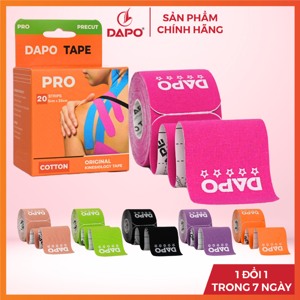 Dapo Tape Pro Sports Muscle Tape รุ่น Pre-Cut เทปข้อเท้า เทปเข่า เทปกายภาพ