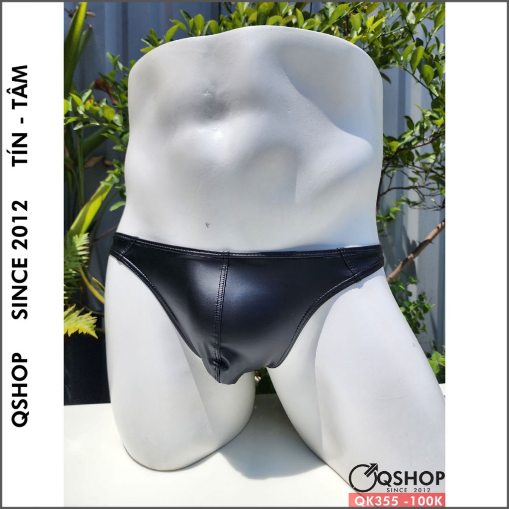 QSHOP QK355 กางเกงชั้นในหนังเทียมสําหรับผู้ชาย