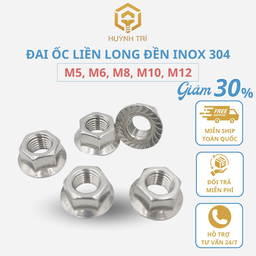 INOX 304 น็อตไร้รอยต่อ - น็อตหลังคาเปิดอย่างดีมาก M5, M6, M8, M10, M12