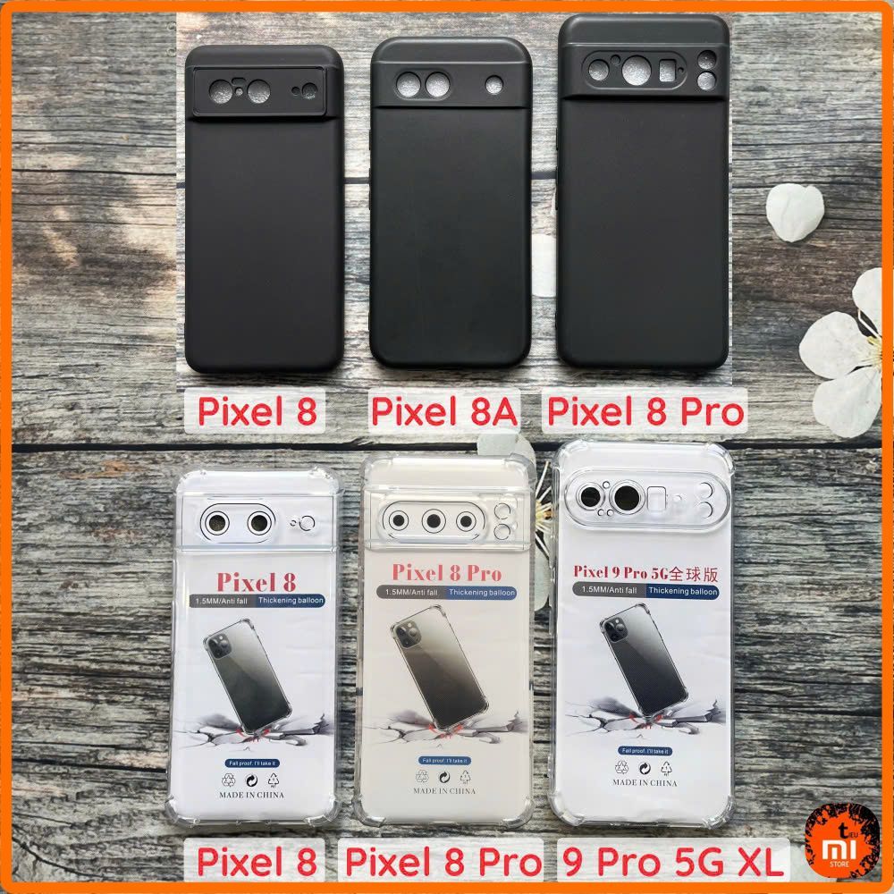 เคส Google Pixel 9 Pro 5G XL/ Pixel 8/ Pixel 8A/ Pixel 8 Pro พลาสติกสีดํา กันกระแทก ป้องกันสีส้มคุณภ