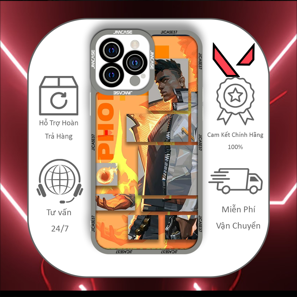 Jicase Chamber Valorant Game Online FPS Square Edge เคส iphone