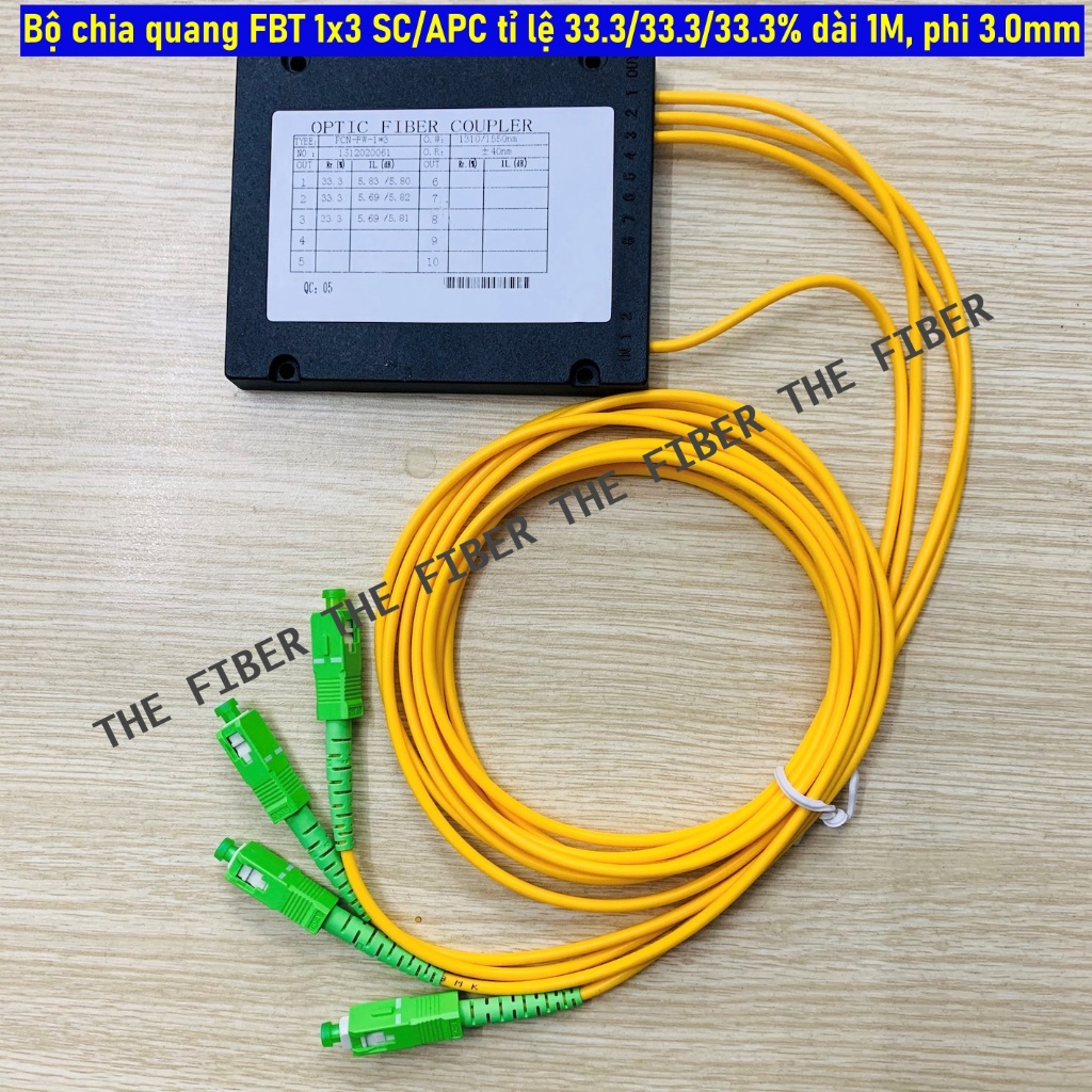 FBT 1x3 SC/APC ตัวแยกแสง สเกล 33.3/33.3/33.3% ยาว 1M 3.0mm