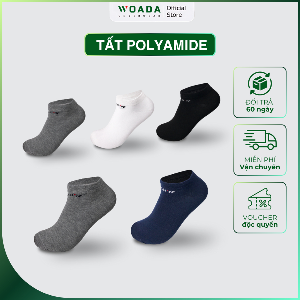 [COMBO 5] Woada Brand Soft PE Monochrome Plain Socks LK201