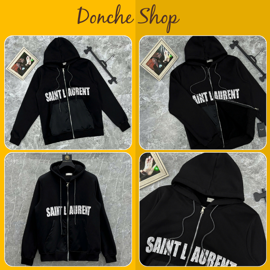 เสื้อแจ็คเก็ตมีฮู้ด Sen Lauren พร้อมตัวอักษรแตกพิมพ์ลายบนเสื้อ - เสื้อแจ็คเก็ตมีฮู้ดสําหรับผู้ชายและ