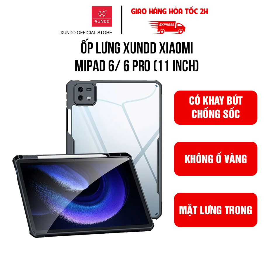 XUNDD เคส Xiaomi MiPad 6/ 6 Pro (11 นิ้ว) - ขอบ TPU กันกระแทก หลังใส