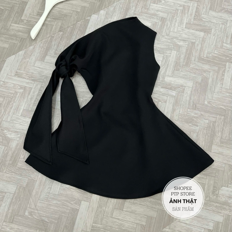 [โวลต์1.834] ชุดเดรสดีไซน์เปิดไหล่เอวบานหรูหรา 2 สี - รูปที่ 7