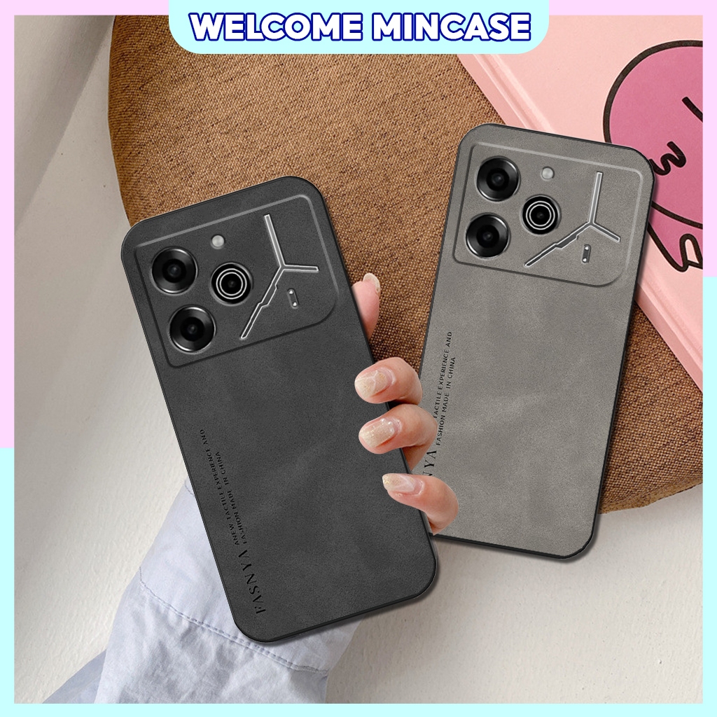 เคส Tecno Pova 6 / 6 Pro / Pova 6 Neo พิมพ์ลาย 3D Leather ขอบสี่เหลี่ยมพื้นฐาน ยืดหยุ่น ราคาถูก
