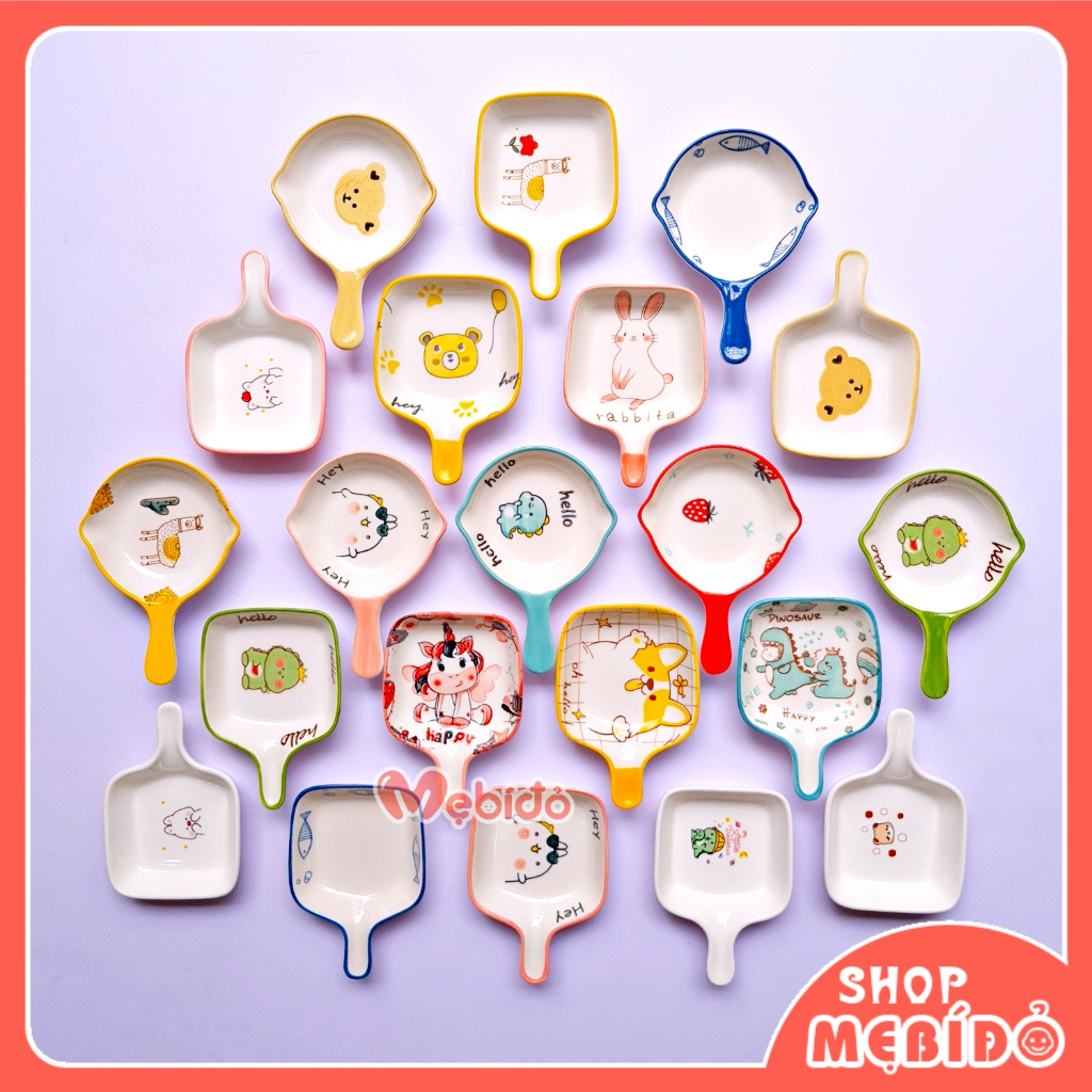 ชามขนมเซรามิกจานซอสรูปกระทะขนาดเล็กลายสุดน่ารักสําหรับเด็กทารก - รูปที่ 7