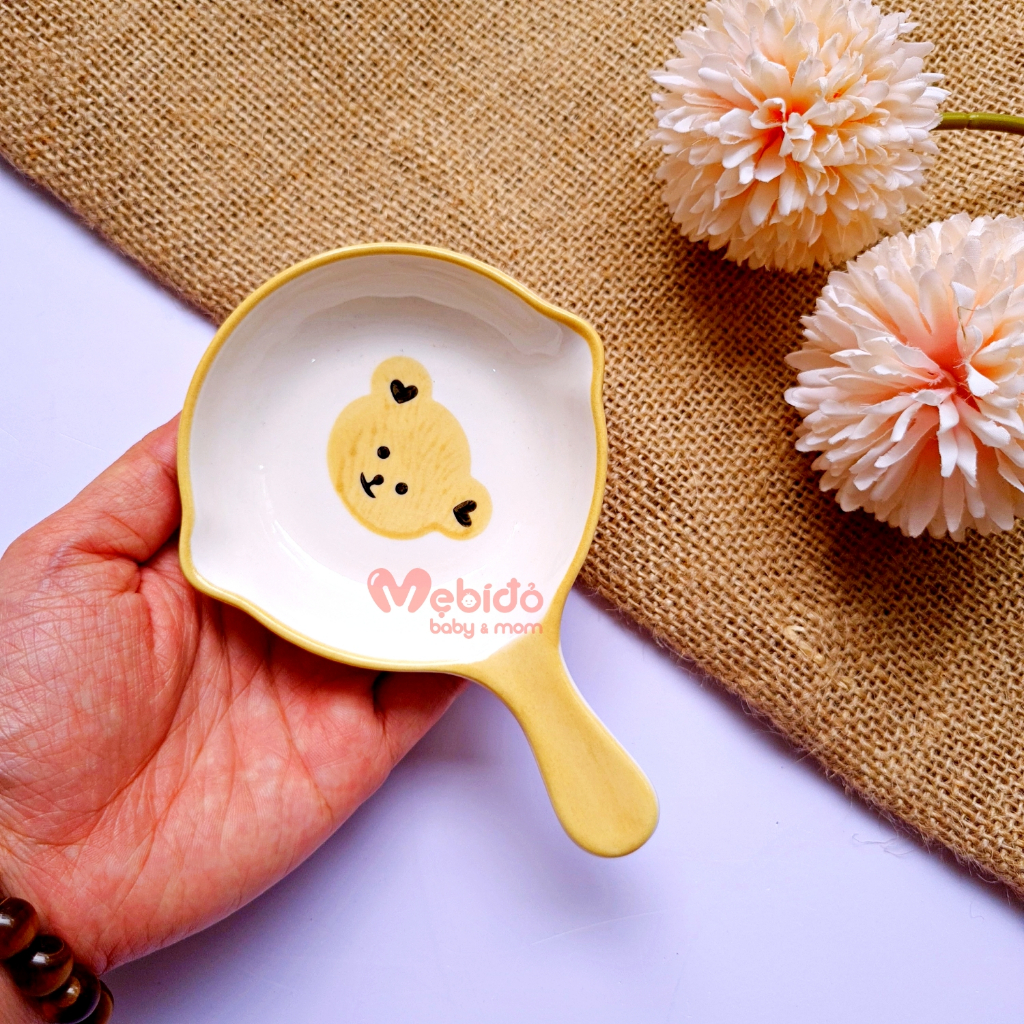 ชามขนมเซรามิกจานซอสรูปกระทะขนาดเล็กลายสุดน่ารักสําหรับเด็กทารก - รูปที่ 3