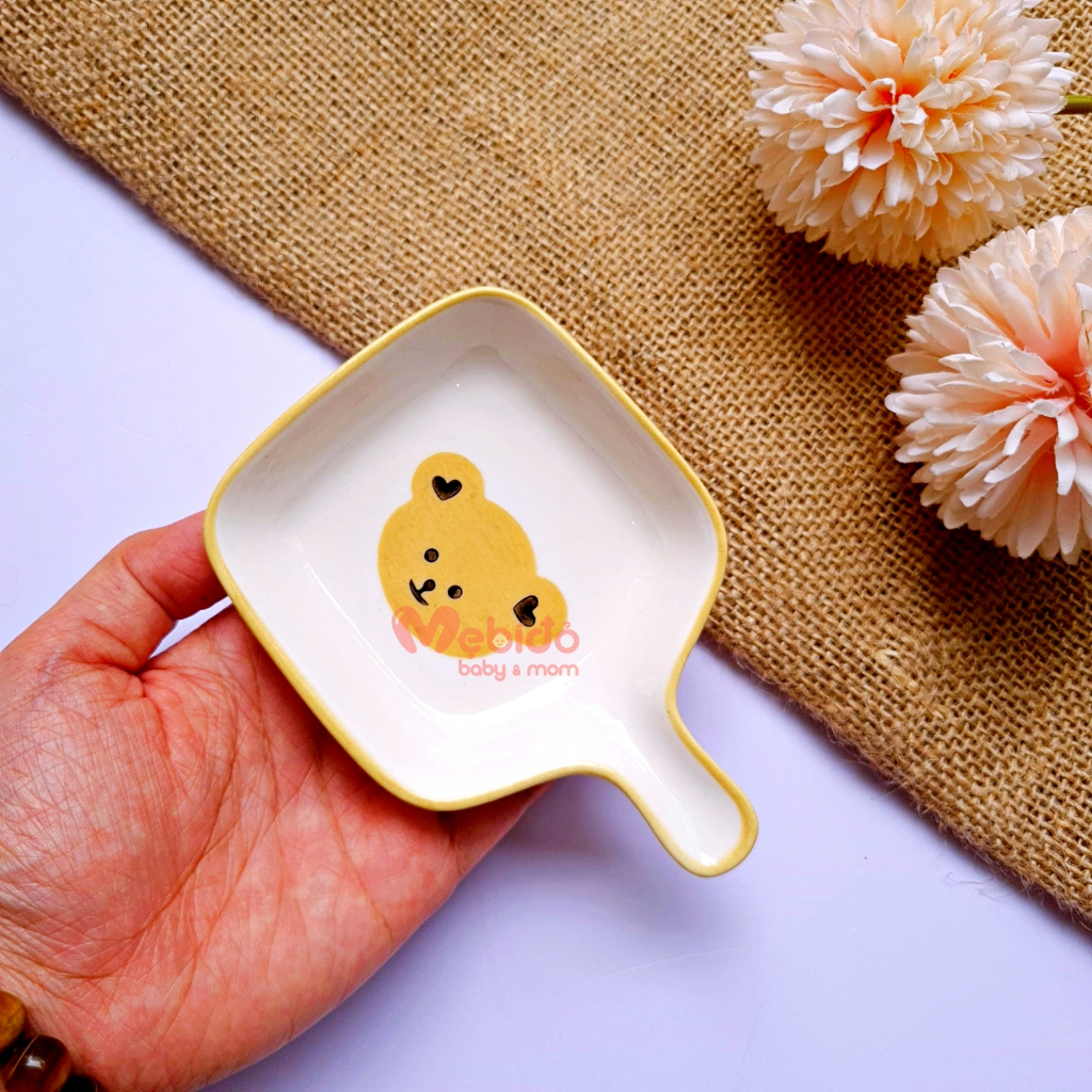 ชามขนมเซรามิกจานซอสรูปกระทะขนาดเล็กลายสุดน่ารักสําหรับเด็กทารก - รูปที่ 4