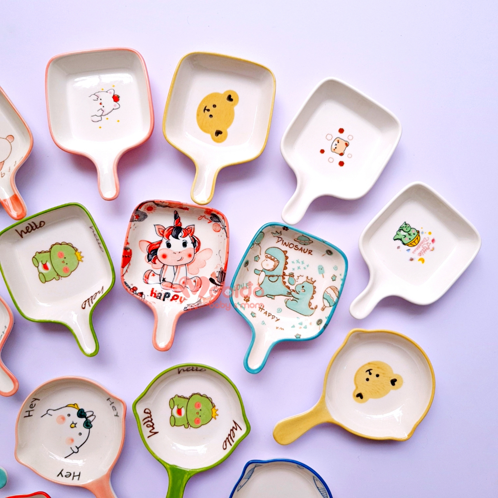 ชามขนมเซรามิกจานซอสรูปกระทะขนาดเล็กลายสุดน่ารักสําหรับเด็กทารก - รูปที่ 2