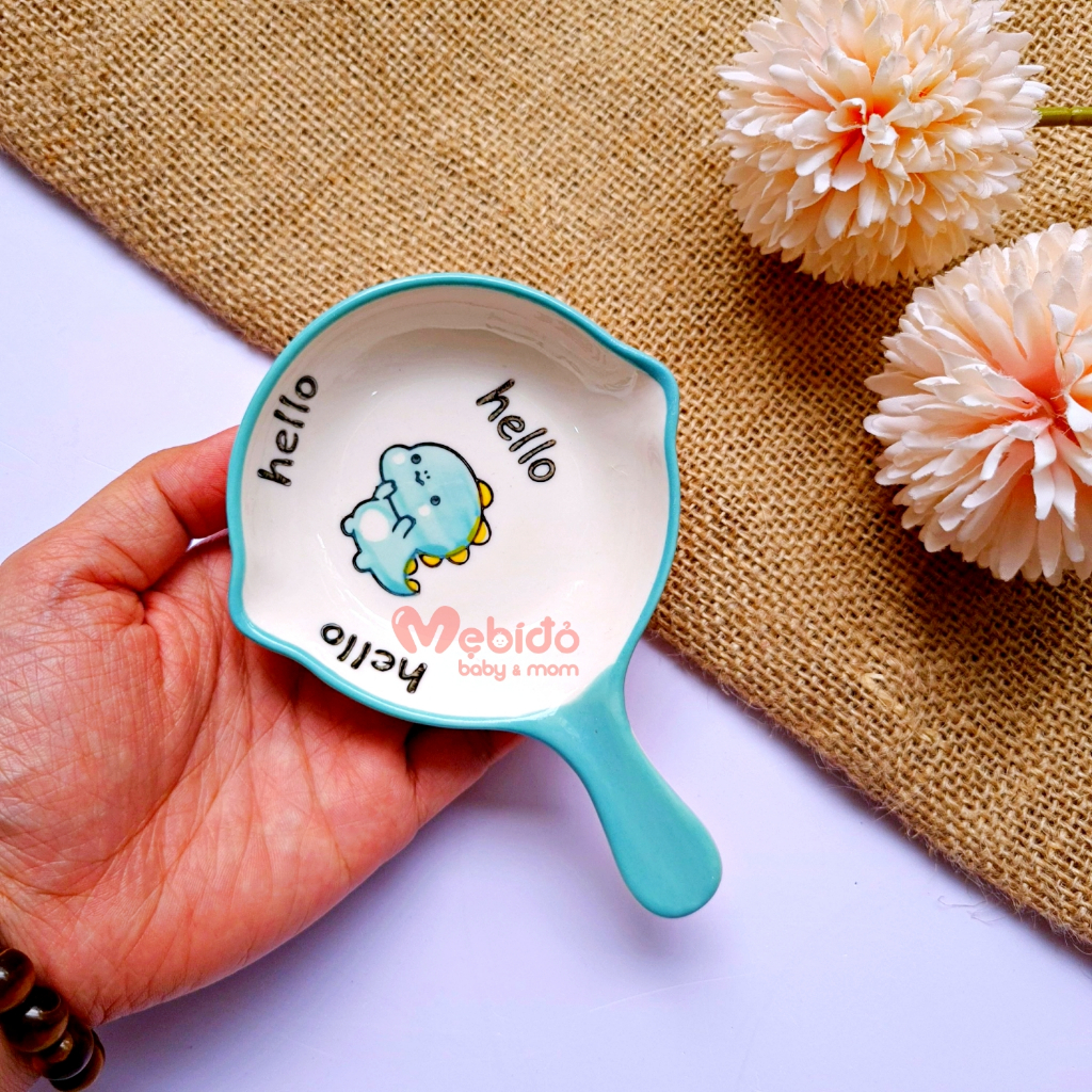 ชามขนมเซรามิกจานซอสรูปกระทะขนาดเล็กลายสุดน่ารักสําหรับเด็กทารก - รูปที่ 6