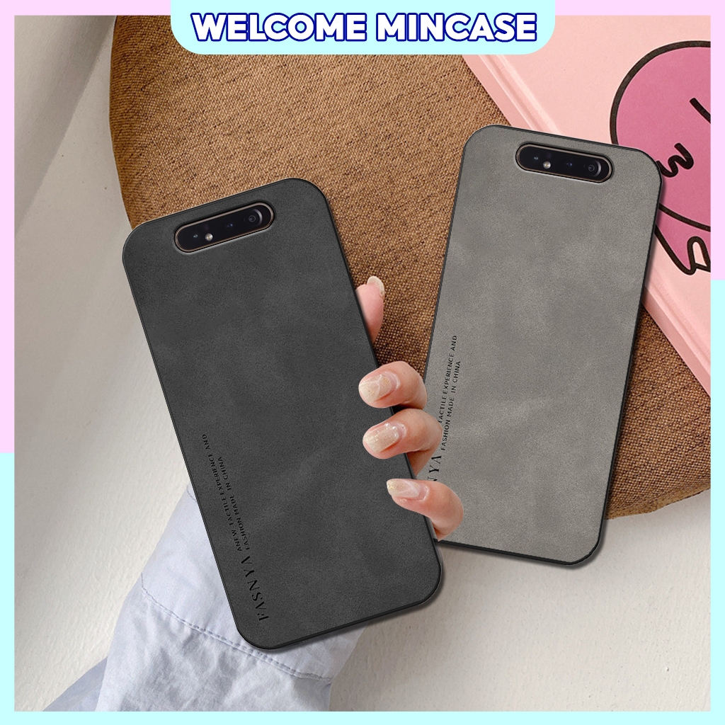 เคส Samsung A80 พิมพ์ลาย 3D Leather พื้นฐาน นุ่ม ราคาถูก