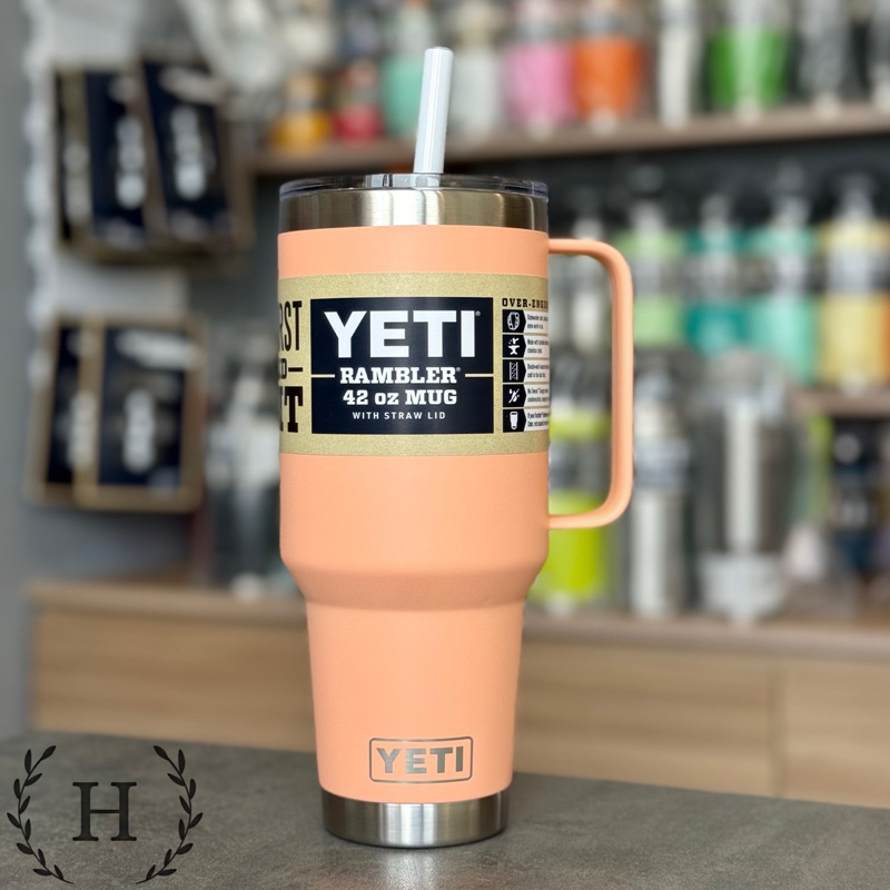 ของแท้ YETI (USA) แก้วเก็บความร้อน - Rambler 25oz-35oz-42oz แก้วมัคพร้อมฝาปิดฟาง (ฝาฟาง)