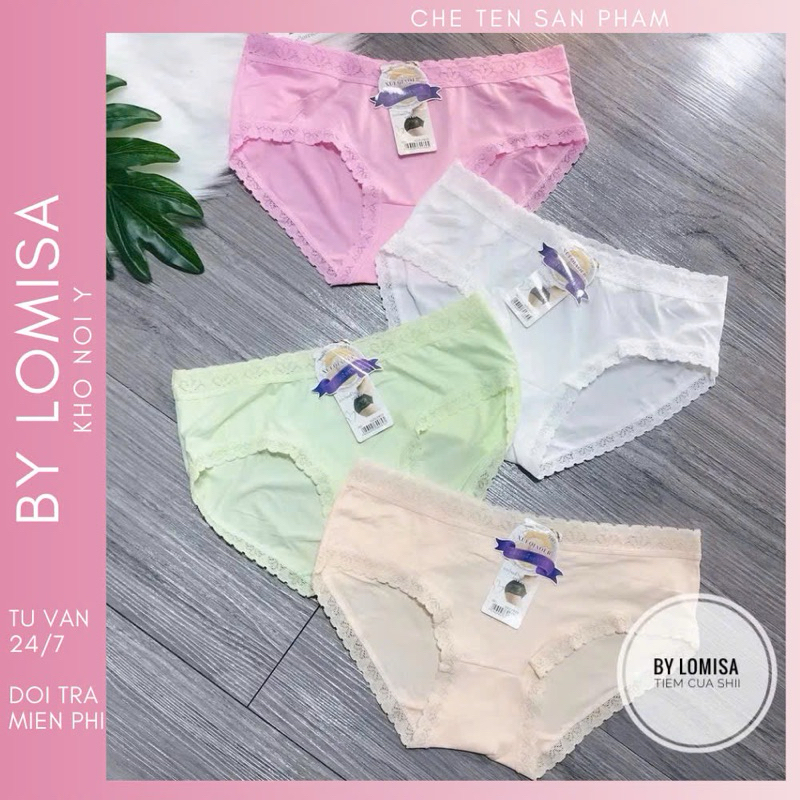 ชุดชั้นในสตรีผ้าฝ้ายต้านเชื้อแบคทีเรีย Freesize ภายใต้ 54kg - QC0016 by LOMISA