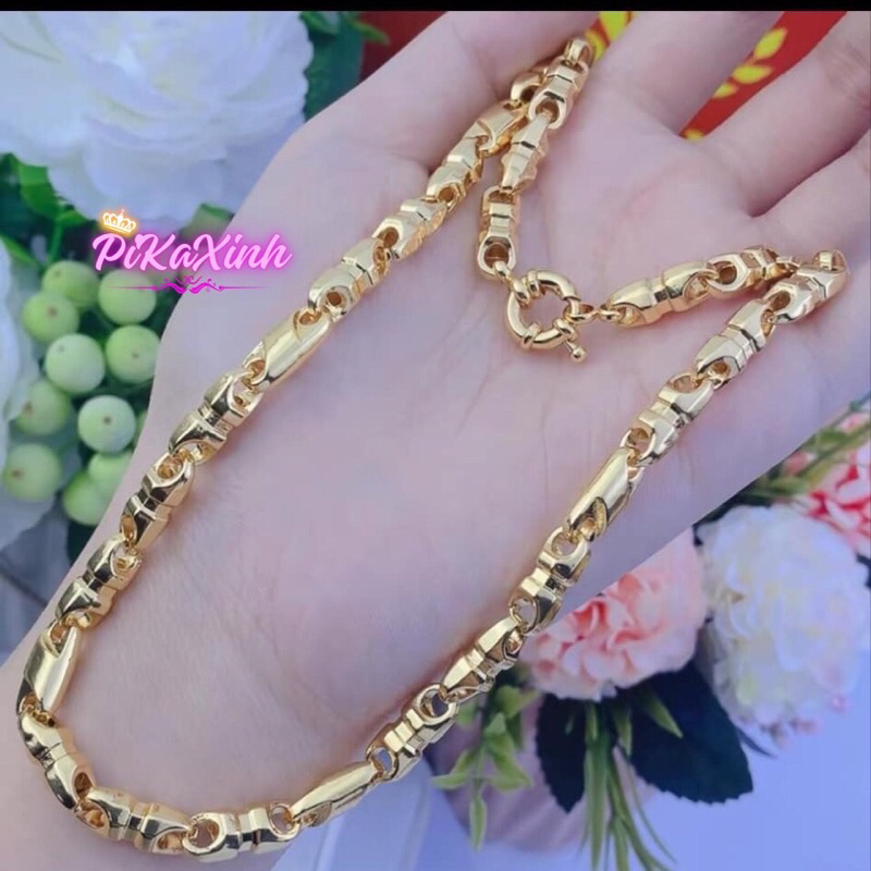 สร้อยคอผู้ชายชุบทองโซ่ทรงหลอดใหญ่2สี18ทนทานและทันสมัยdts0182