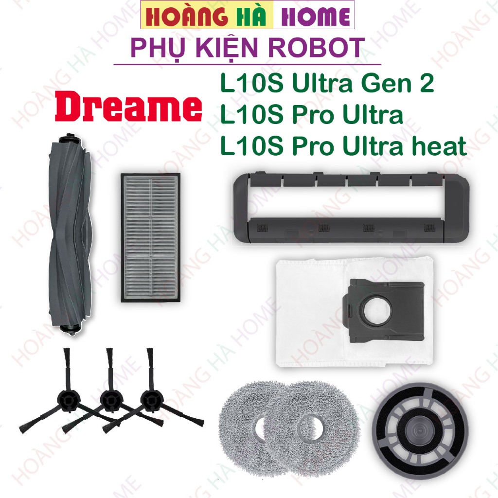 Dreame L10S Ultra Gen 2 Robot Accessories, L10S Pro Ultra heat Hepa Membrane แปรงหลักแปรงด้านข้าง ผ้