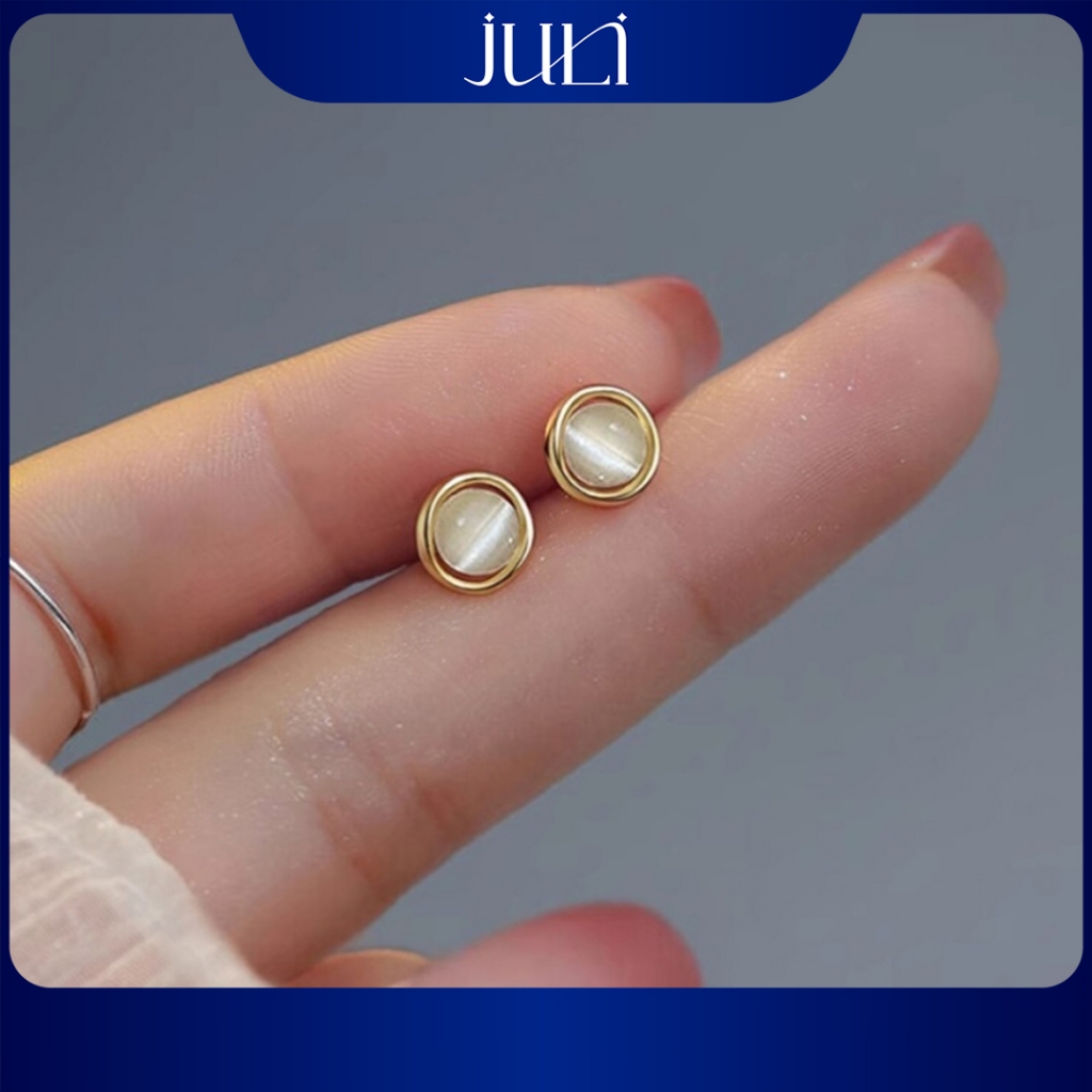 S999 JULI ต่างหูหินตาแมวเงินแท้ | หรูหราและเย้ายวน | KT59 จูเลีย