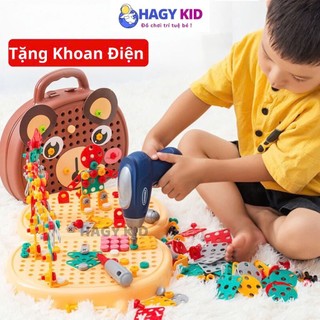 Bộ Đồ Chơi Kỹ Sư Lắp Ráp Kèm Khoan Điện, Đồ Chơi Vặn Ốc Vít  Hakykid Giúp Bé Thỏa Sức Sáng Tạo Và Phát Triển Tư Duy