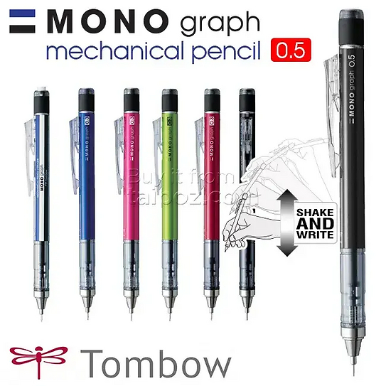[WHERE]-ดินสอเขย่ากลไก Tombow Mono Graph 0.5mm-5 สี (DPA-132)