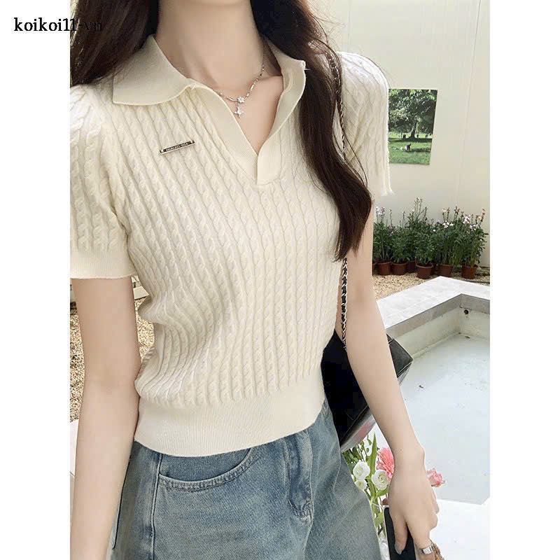 Miumiu เสื้อสเวตเตอร์ผู้หญิง montoghi พร้อมปลอกคอเชือก