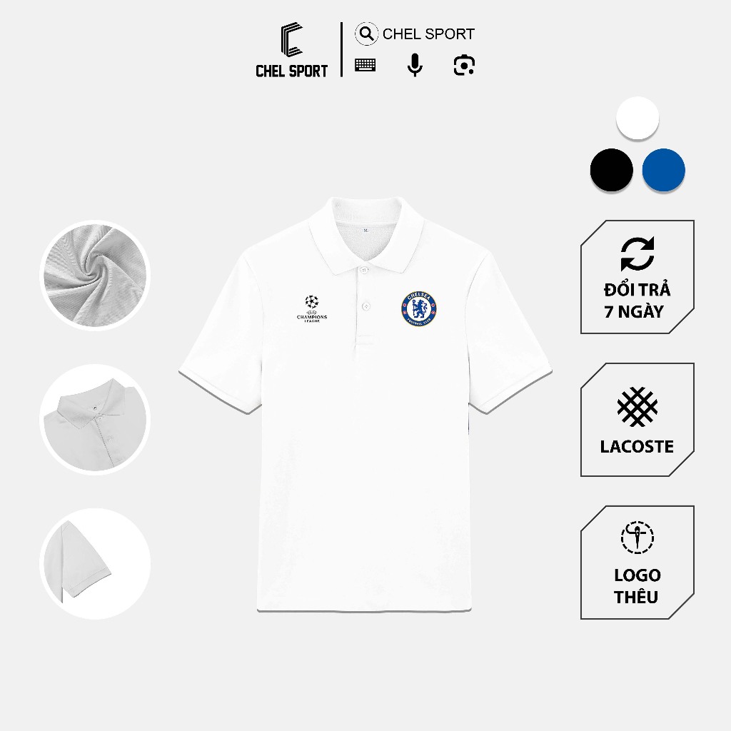 เสื้อโปโลโลโก้ปัก Chelsea UCL คุณภาพสูง [REAL PHOTO]