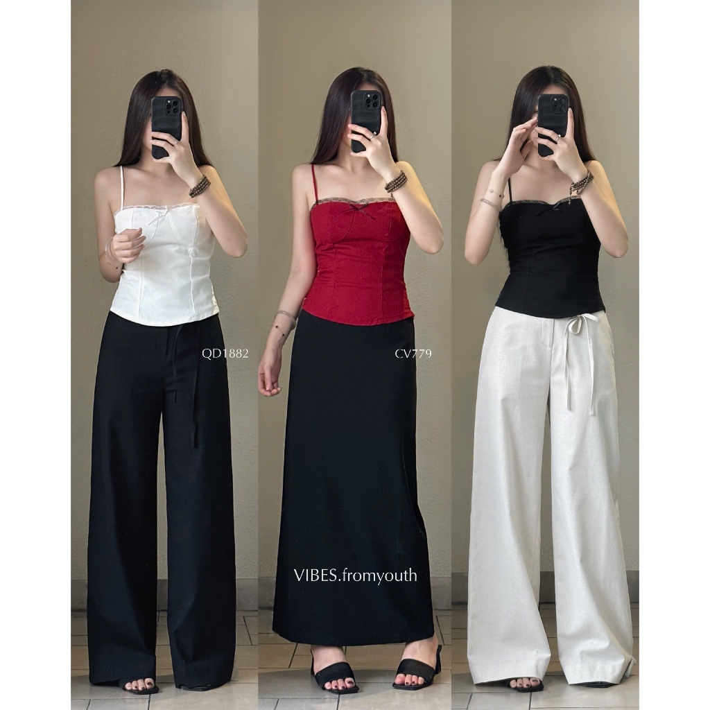 Blouse 2 สายพร้อม BOW_AV1913